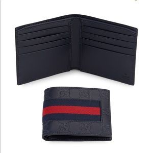Gucci leather and web Billfold wallet